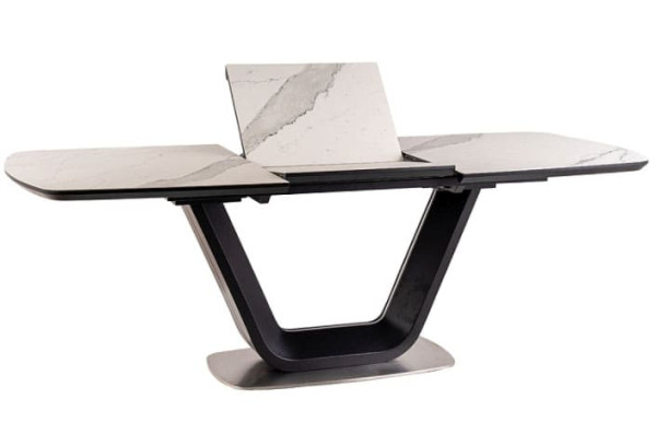 Керамічний стіл розкладний обідній Signal Armani Ceramic Ефект Мрамора/Чорний Мат-1