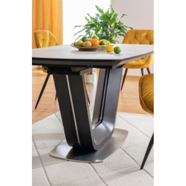 Керамічний стіл розкладний обідній Signal Armani Ceramic Ефект Мрамора/Чорний Мат-12