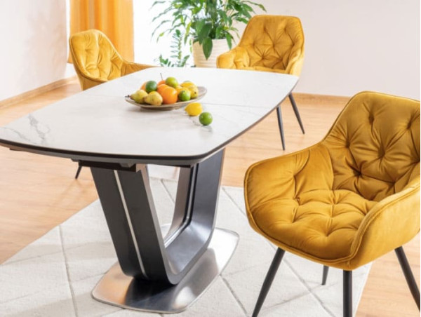 Керамічний стіл розкладний обідній Signal Armani Ceramic Ефект Мрамора/Чорний Мат-13