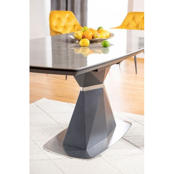 Стол раскладной обеденный Signal Cortez Ceramic Серый эфект мрамора/Антрацит-2