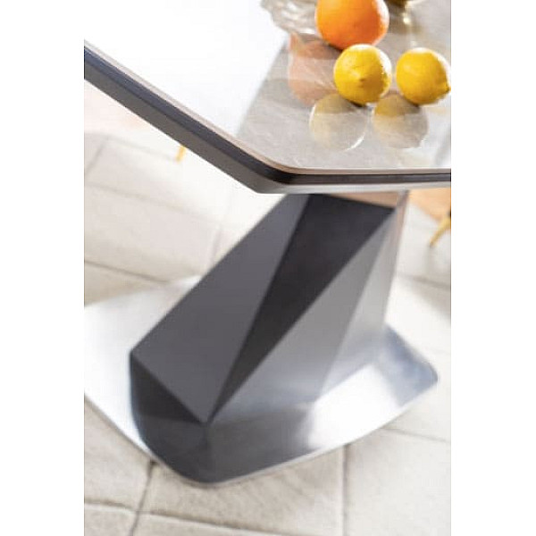 Стол раскладной обеденный Signal Cortez Ceramic Серый эфект мрамора/Антрацит-8