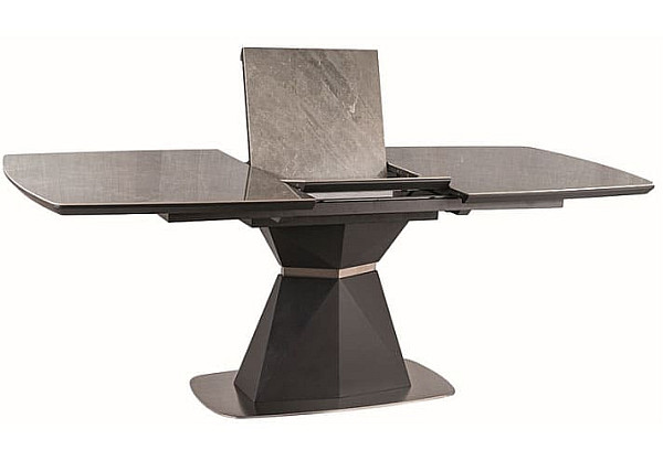 Стол раскладной обеденный Signal Cortez Ceramic Серый эфект мрамора/Антрацит-0