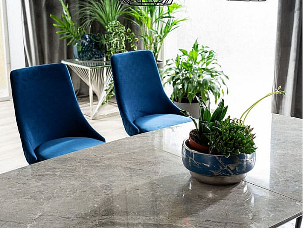 Стол раскладной обеденный Signal Cortez Ceramic Серый эфект мрамора/Антрацит-16