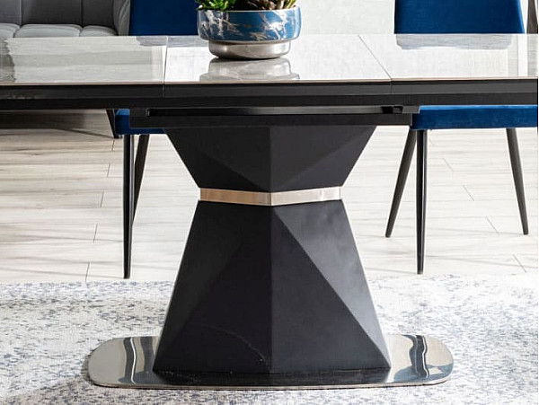 Стол раскладной обеденный Signal Cortez Ceramic Серый эфект мрамора/Антрацит-18