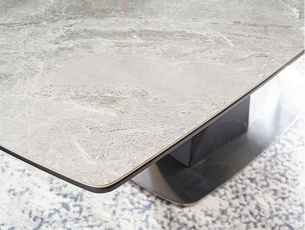 Стол раскладной обеденный Signal Cortez Ceramic Серый эфект мрамора/Антрацит-19