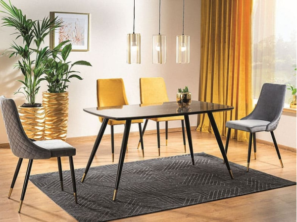 Обеденный стол Signal CYRYL I Черный эффект камня /Золото-8