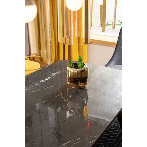 Обеденный стол Signal CYRYL I Черный эффект камня /Золото-6