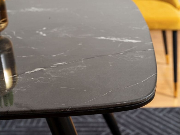 Обеденный стол Signal CYRYL I Черный эффект камня /Золото-3