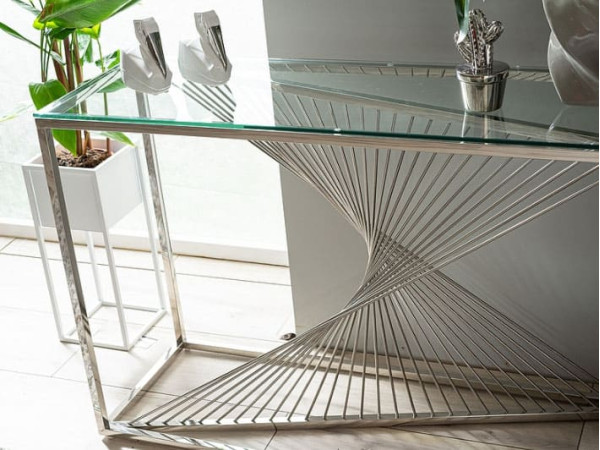 Журнальний стіл Signal FLAME C Прозорий/Срібний-2