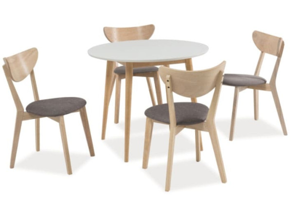 Обеденный стол Signal Larson 75х90х90 Белый/Дуб беленый Обеденный стол Signal Larson 75х90х90 Белый/Дуб беленый-0