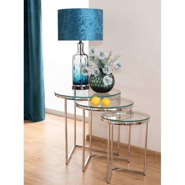 Журнальний стіл Signal TRINITY Прозорий/Срібний-5