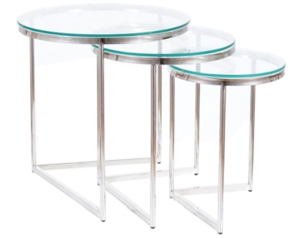 Журнальний стіл Signal TRINITY Прозорий/Срібний-0