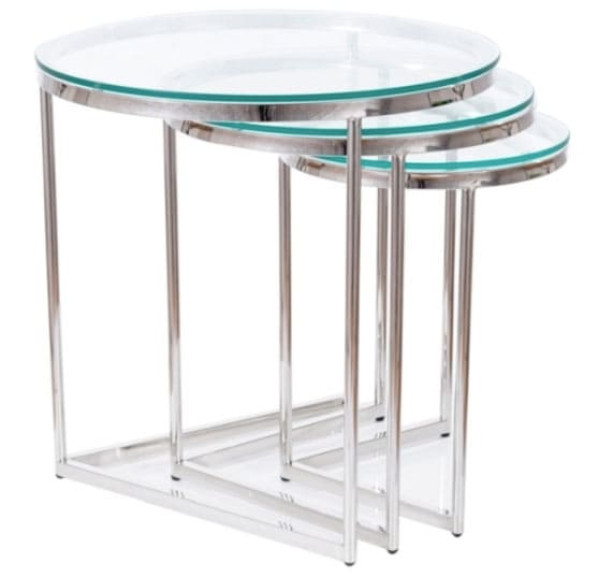 Журнальний стіл Signal TRINITY Прозорий/Срібний-2