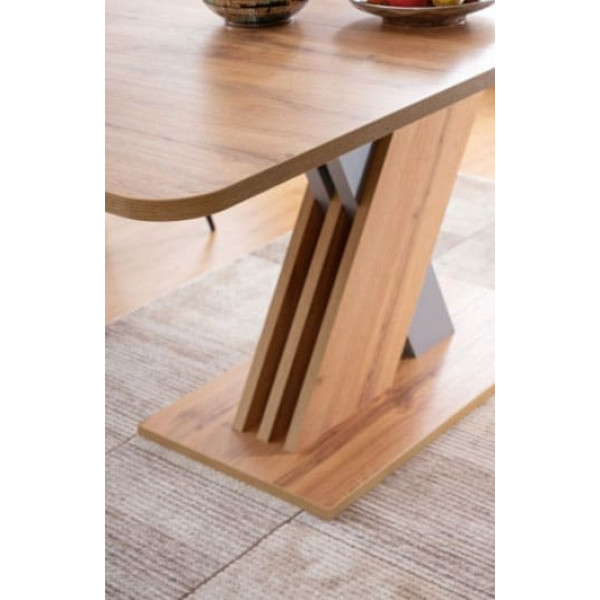 Стол раскладной обеденный Signal Exel Дуб Вотан/Серебряный-1