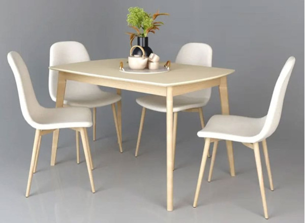 Обеденный стол Intarsio Exen Кремовый-1