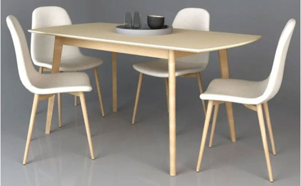 Раскладной обеденный cтол Intarsio Exen II Кремовый-11