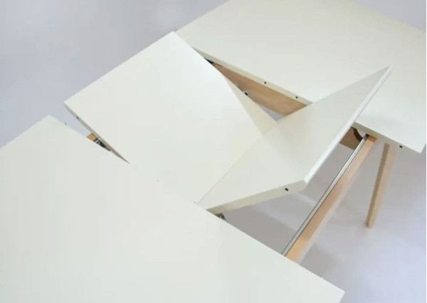 Раскладной обеденный cтол Intarsio Exen II Кремовый-9