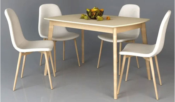 Раскладной обеденный cтол Intarsio Exen II Кремовый-12