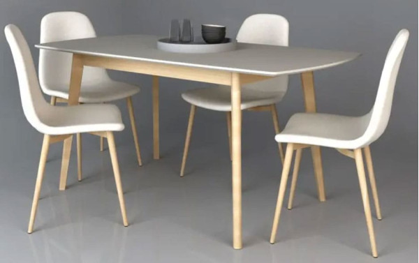 Розкладний обідній стіл Intarsio Exen II Сірий-12