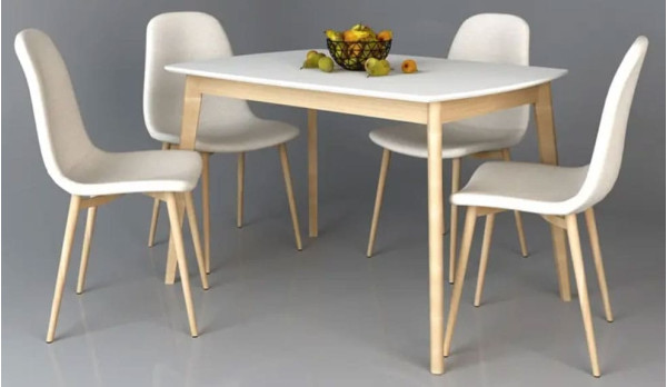 Розкладний обідній стіл Intarsio Exen II Білий-10