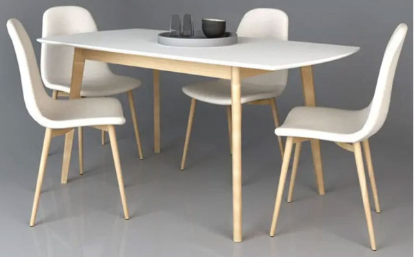 Розкладний обідній стіл Intarsio Exen II Білий-11