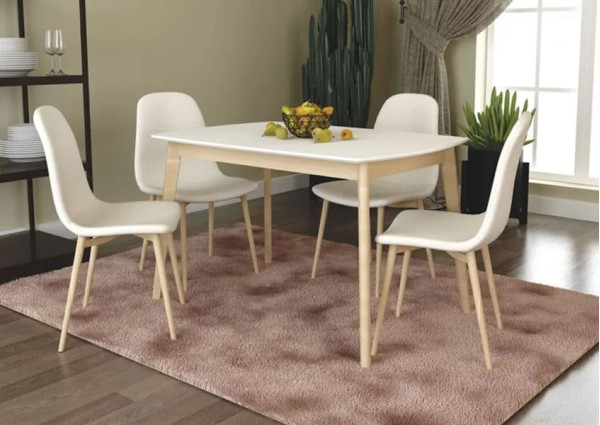 Розкладний обідній стіл Intarsio Exen II Білий-13