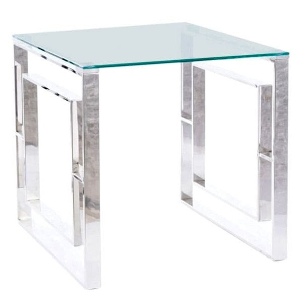 Журнальный стол Signal ALLURE B Прозрачный/Серебряный-0