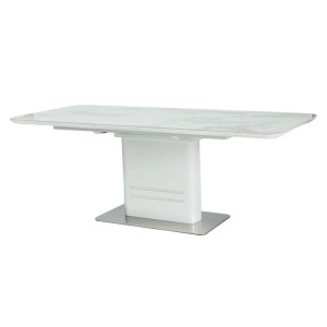 Керамічний стіл розкладний обідній Signal Cartier ceramic Ефект мрамора/Білий