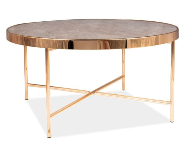 Журнальний стіл Signal Fortuna B 82 Ефект Мрамора/Золотий-0