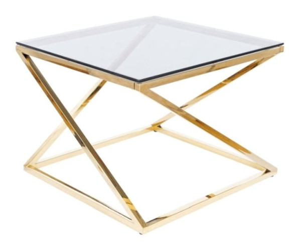 Журнальний стіл Signal LIAM Скло димчасте/Золото Журнальний стіл Signal LIAM Скло димчасте/Золото-0