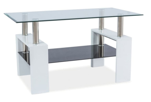 Журнальний стіл Signal Lisa III Білий/Чорна полиця-0