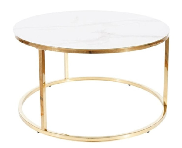 Журнальный стол Signal SABINE Белый эффект мрамора/Золото Журнальный стол Signal SABINE Белый эффект мрамора/Золото-0