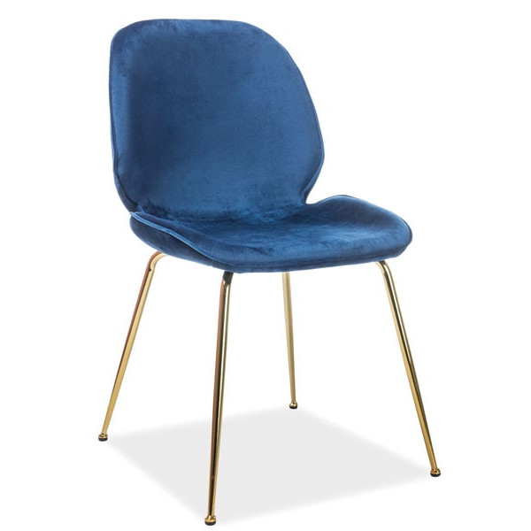 Стул Signal Adrien Velvet Синий-Золотой-0