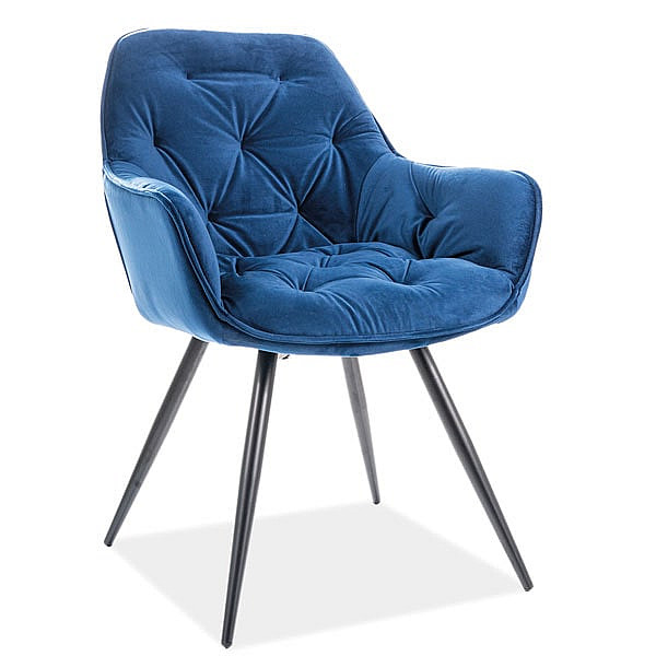 Крісло Signal Cherry Velvet Синій-Чорний Крісло Signal Cherry Velvet Синій-Чорний-0
