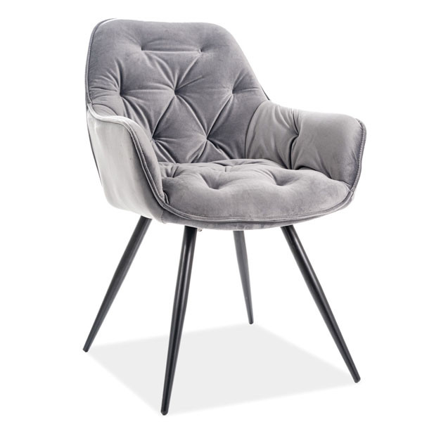 Кресло Signal Cherry Velvet Серый-Черный-0