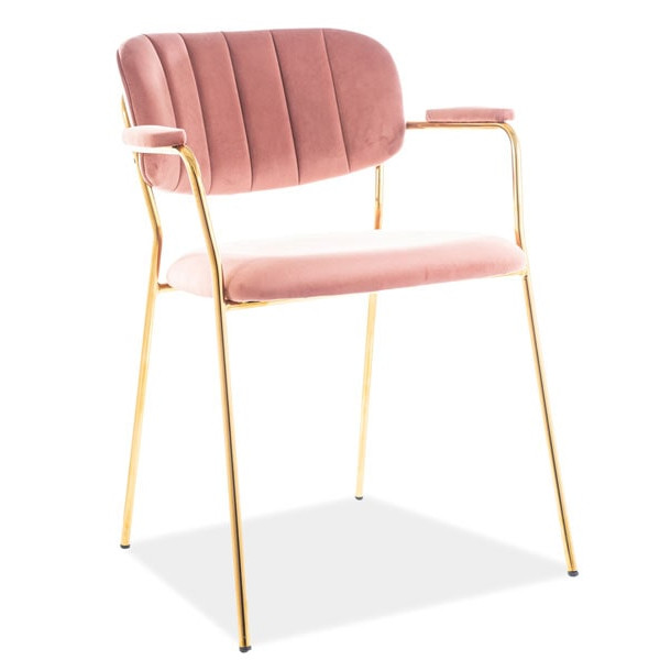 Стілець Signal Carlo II Velvet Антична троянда Золотий-0