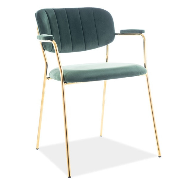Стул Signal Carlo II Velvet Зеленый Золотой Стул Signal Carlo II Velvet Зеленый Золотой-0