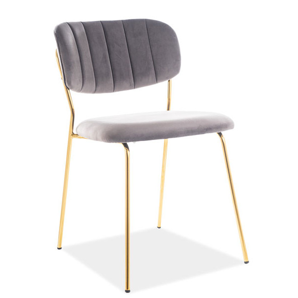 Стул Signal Carlo Velvet Серый-Золотой-0