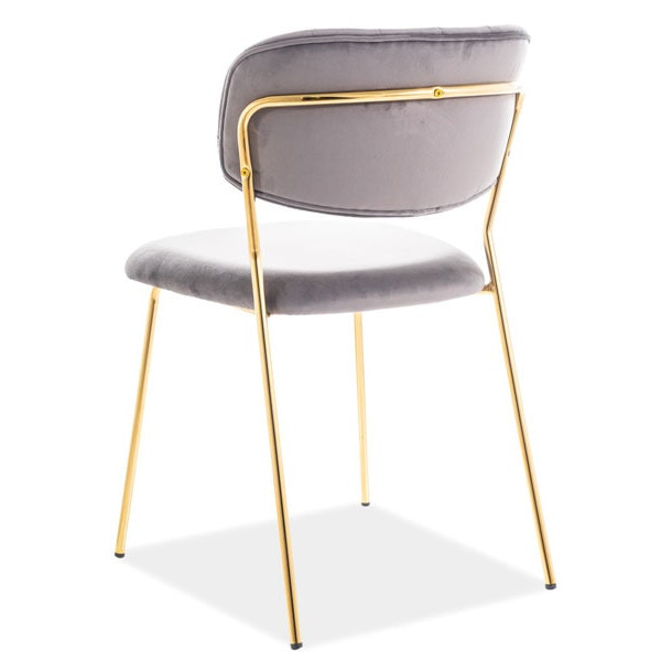 Стул Signal Carlo Velvet Серый-Золотой-1