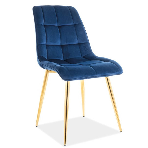 Стілець Signal Chic Velvet Синій-Золотий-0