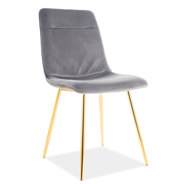 Стул Signal Eros Velvet Серый-Золотой-0