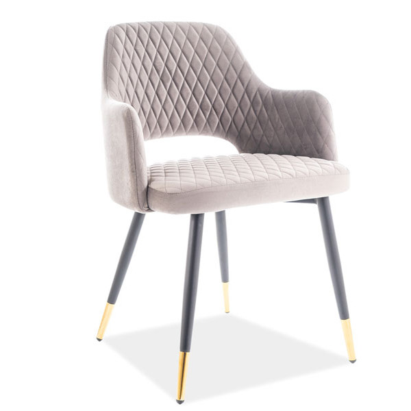 Стул Signal Franco Velvet Серый-Черный Стул Signal Franco Velvet Серый-Черный-0