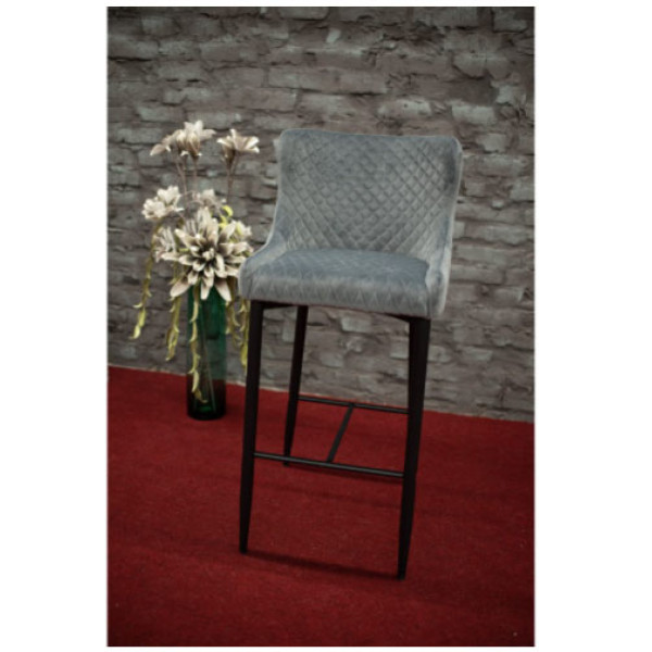 Стілець барний Signal Colin B Velvet H-1 Сірий-чорний-0