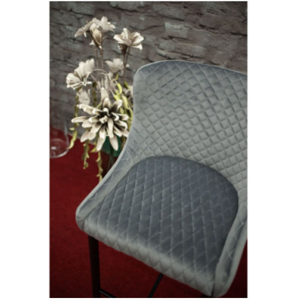 Стілець барний Signal Colin B Velvet H-1 Сірий-чорний-2