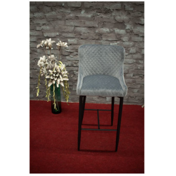 Стілець барний Signal Colin B Velvet H-1 Сірий-чорний-1