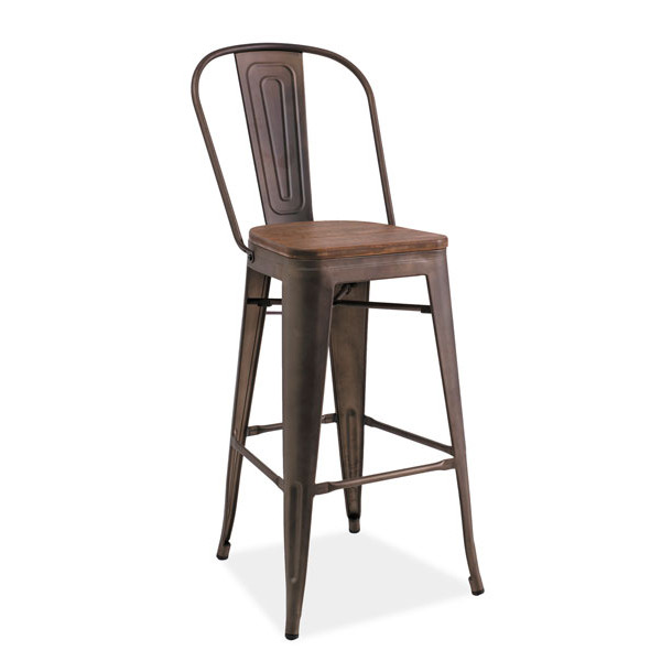 Барний стілець Signal Loft H-1 Темний горіх-графіт-0