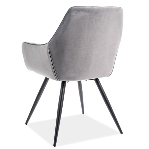 Кресло Signal Linea Velvet Серый-Черный-1