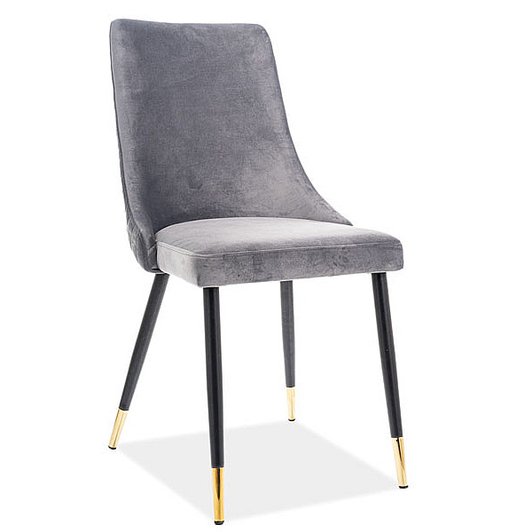 Стілець Signal Piano Velvet Сірий-Чорний Стілець Signal Piano Velvet Сірий-Чорний-0