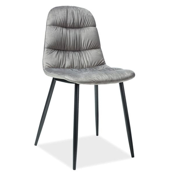 Стілець Signal Vedis Velvet Сірий-Чорний Стілець Signal Vedis Velvet Сірий-Чорний-0