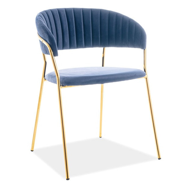 Стілець Signal Lira Velvet Синій-Золотий-0